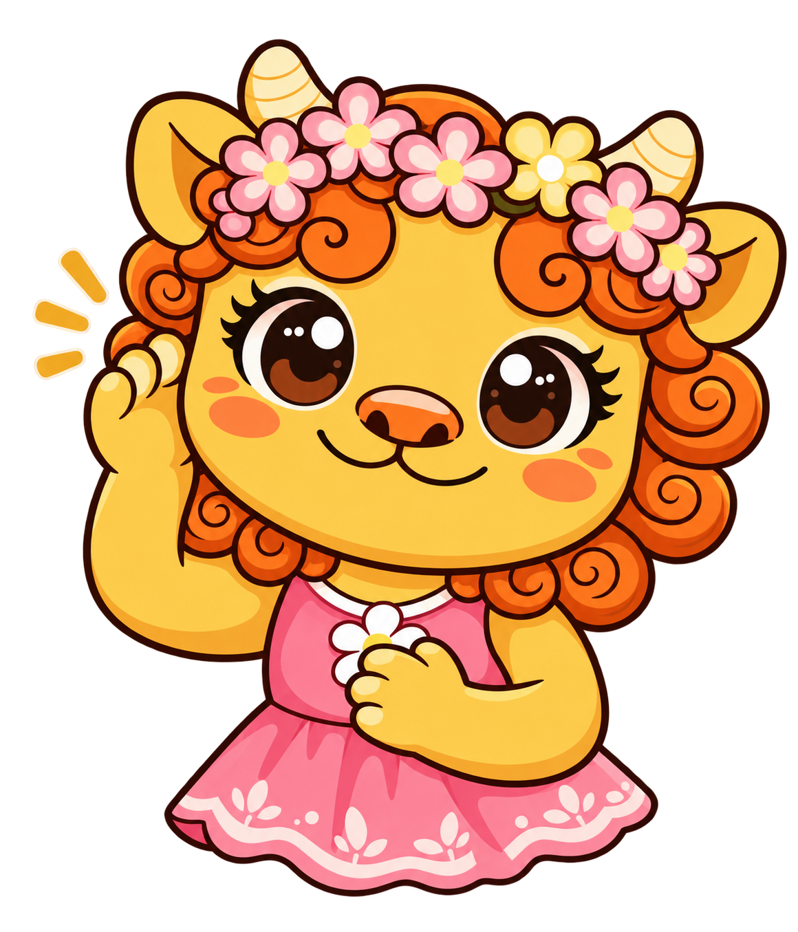 耳を傾けるキャラクター